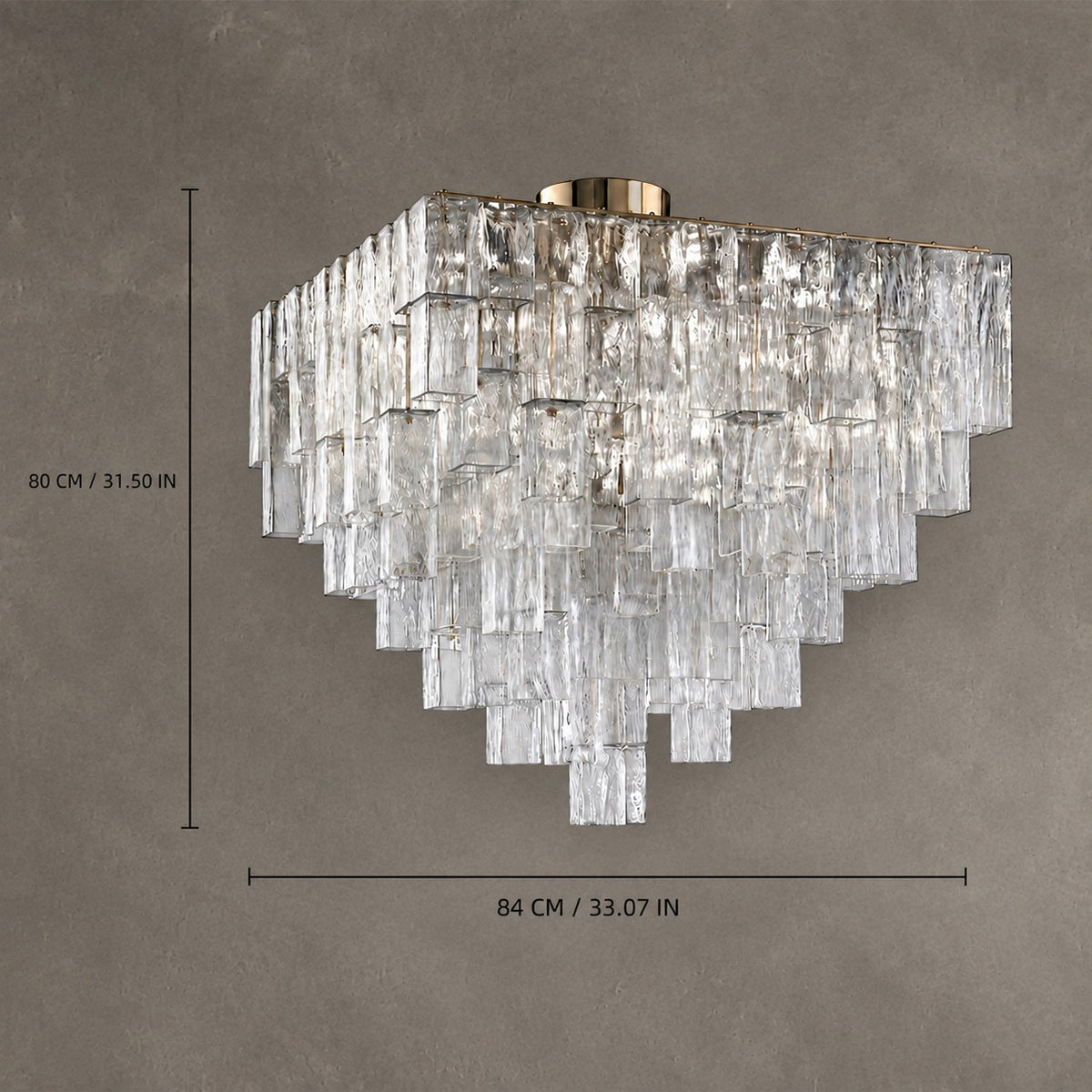 Chandelier Flush Mount Art Deco Glass