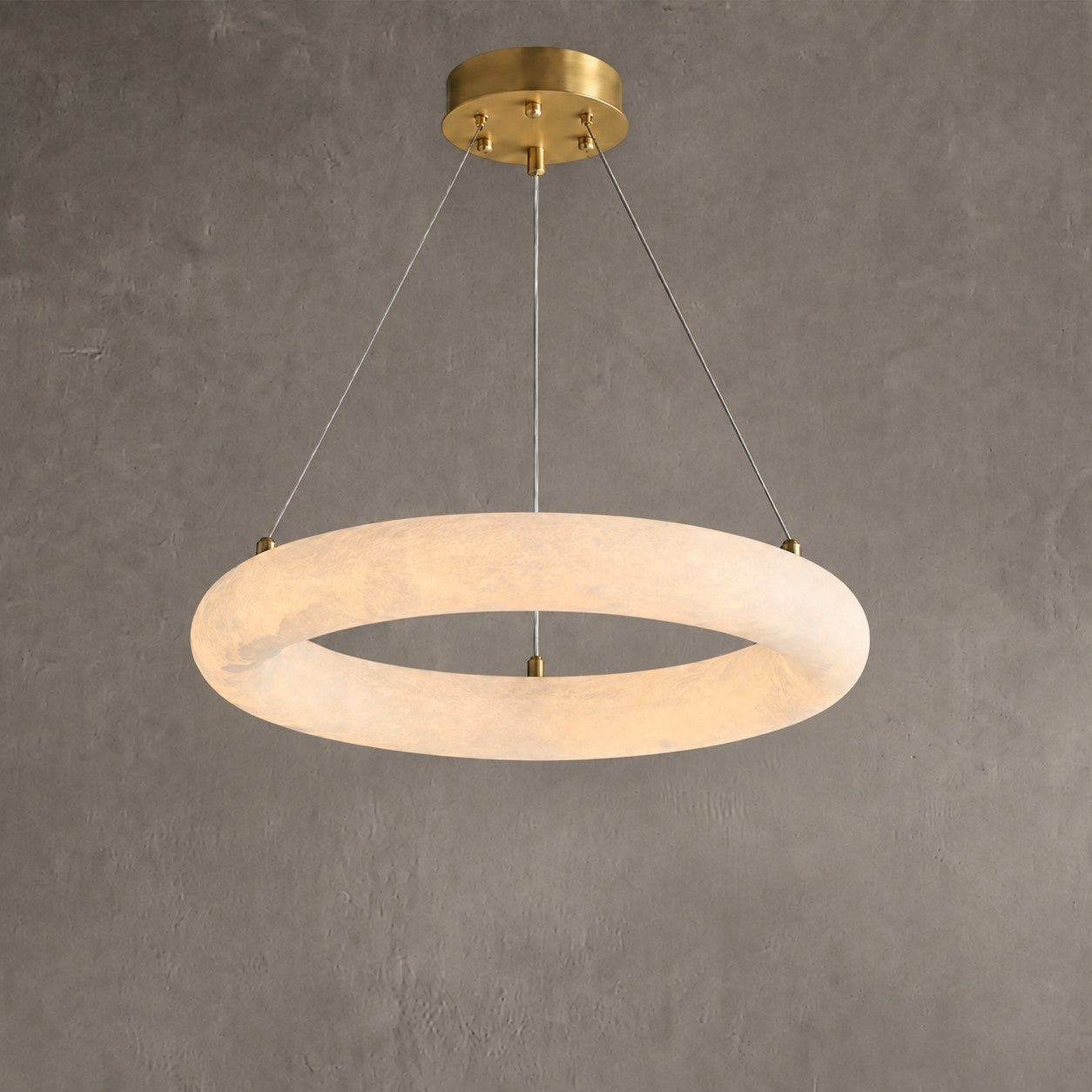 Orbisara Living Room Ring Pendant Spanish Alabaster Minimalist