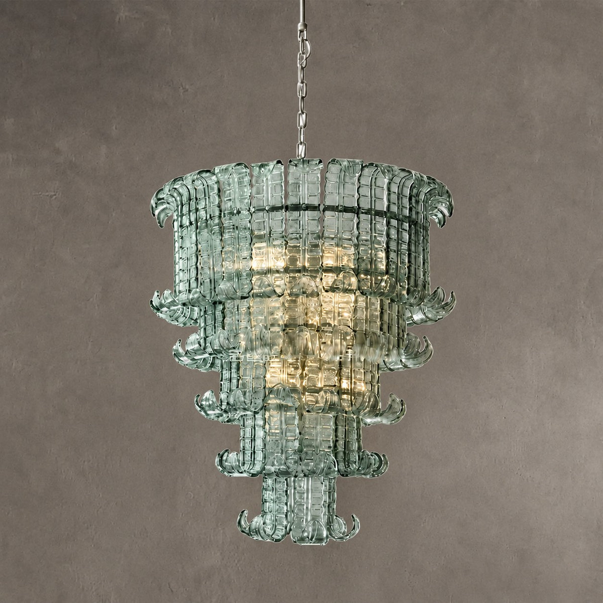 Tiered Chandelier Murano-Style Glass