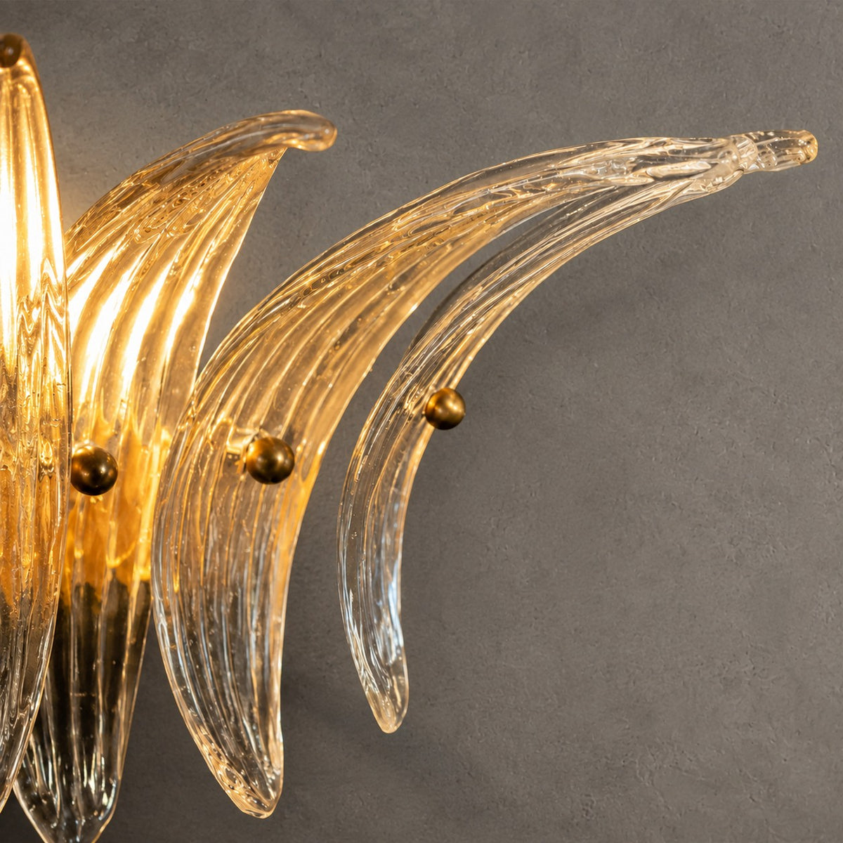 Wall Sconce Sculptural Floral Glass Style