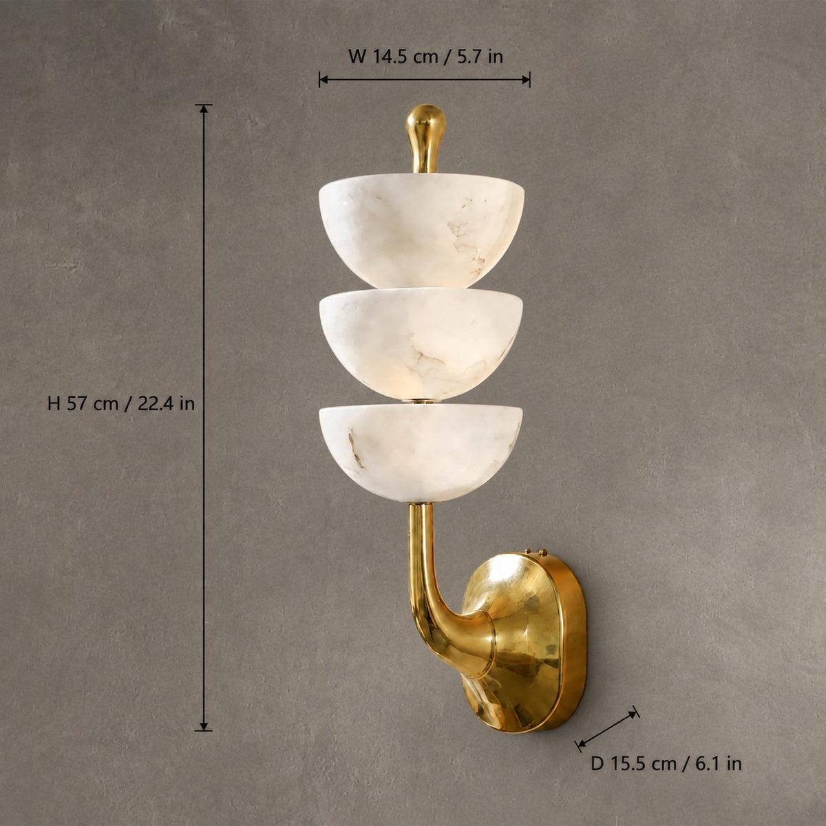 Calista Living Room Wall Sconce Spanish Alabaster Mid-Century Modern