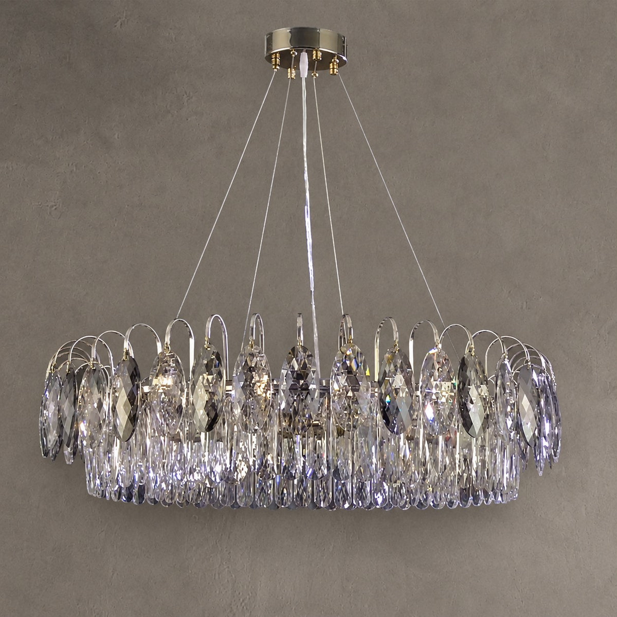 Luxurious K9 Crystal Chandelier in Brass/Silver Finish | Modern Ceiling Light Fixtures