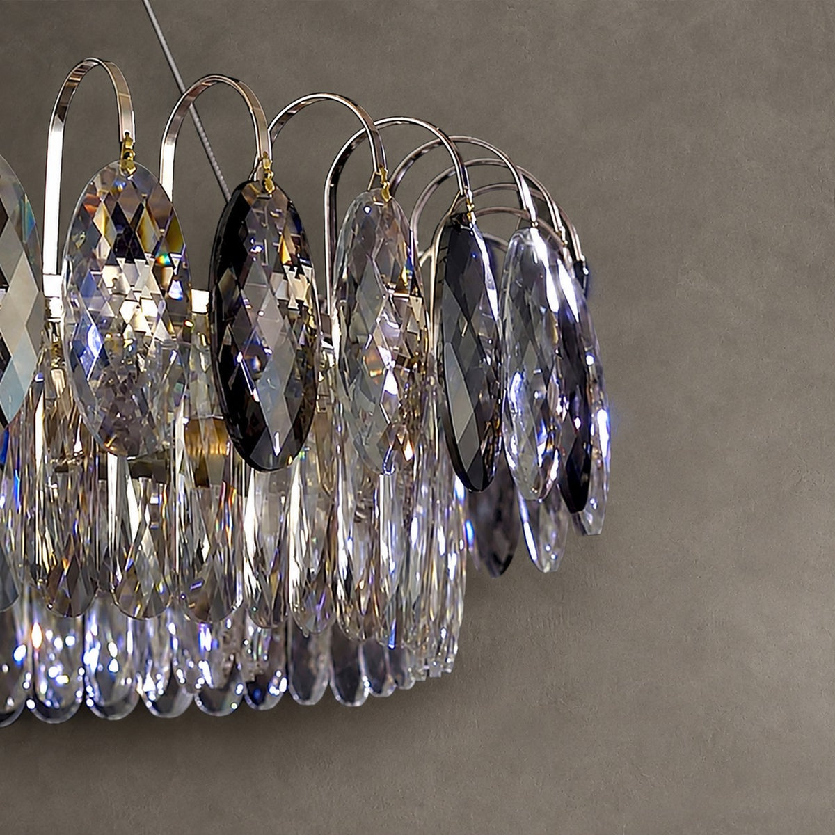 Luxurious K9 Crystal Chandelier in Brass/Silver Finish | Modern Ceiling Light Fixtures