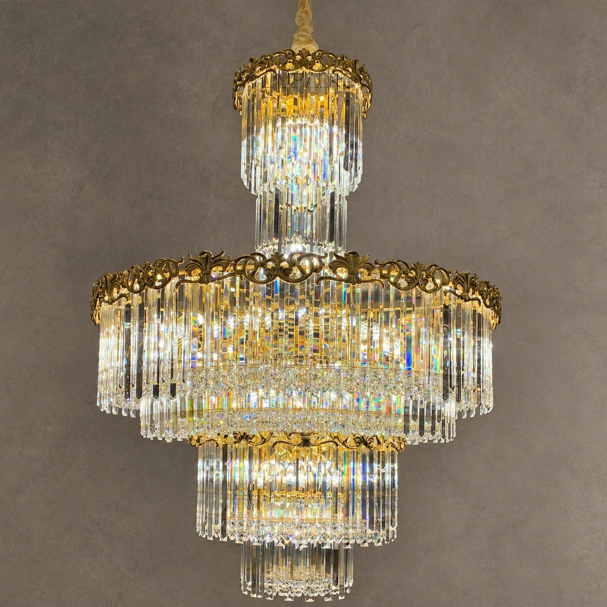 Luxury Empire Style Gloden Wreath Crystal Chandelier