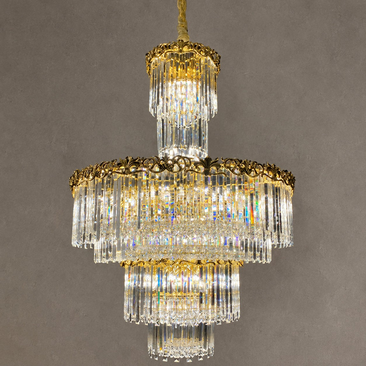 Luxury Empire Style Gloden Wreath Crystal Chandelier