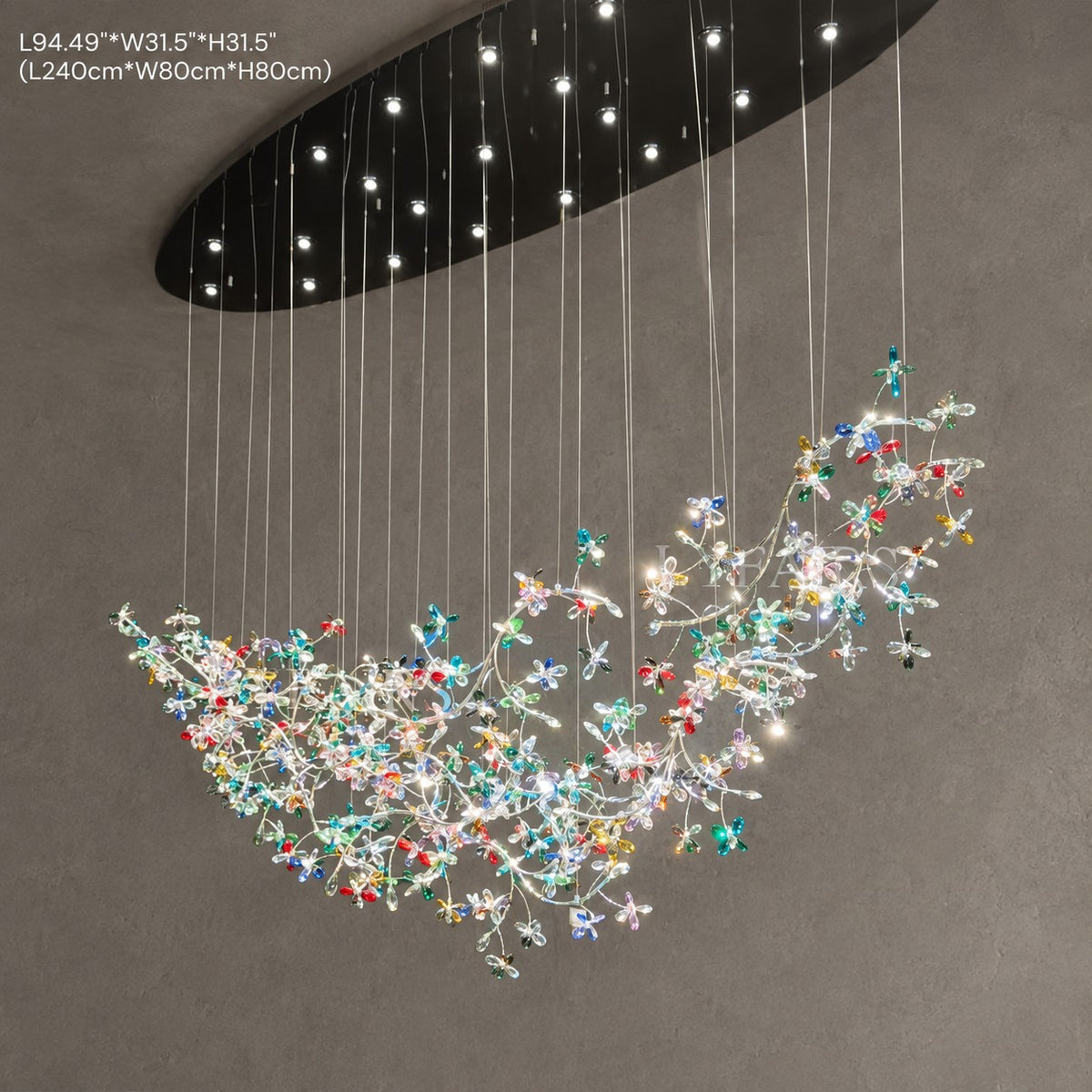 Luxury Floating Branches Crystal Flower Chandelier for High Ceiling/Mansion/Hotel