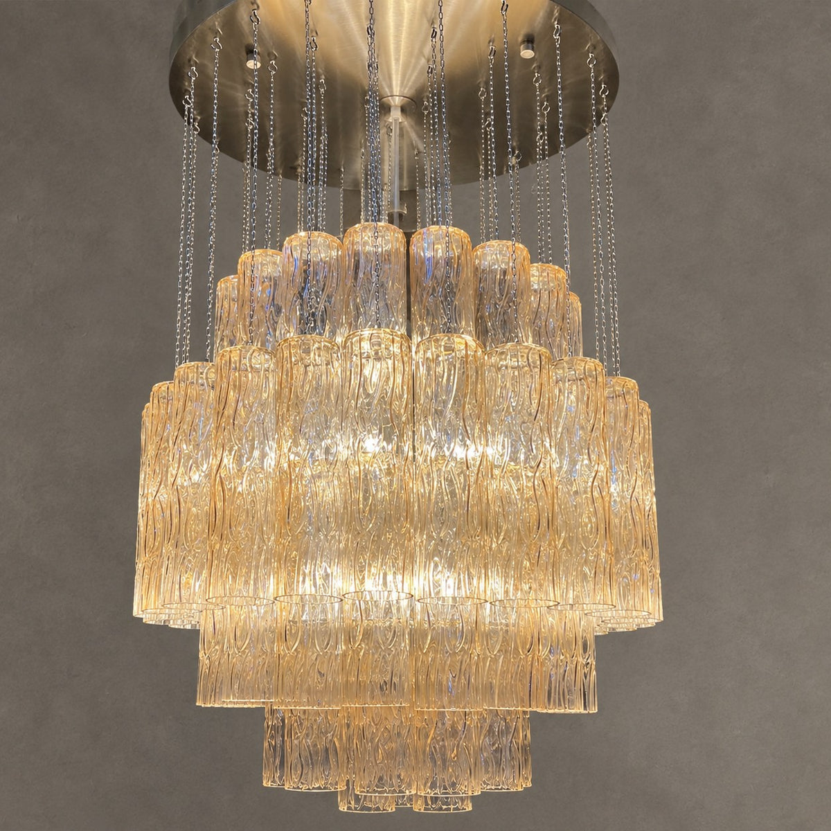 Luxury Floating Glass Tube Chandelier for High Ceiling