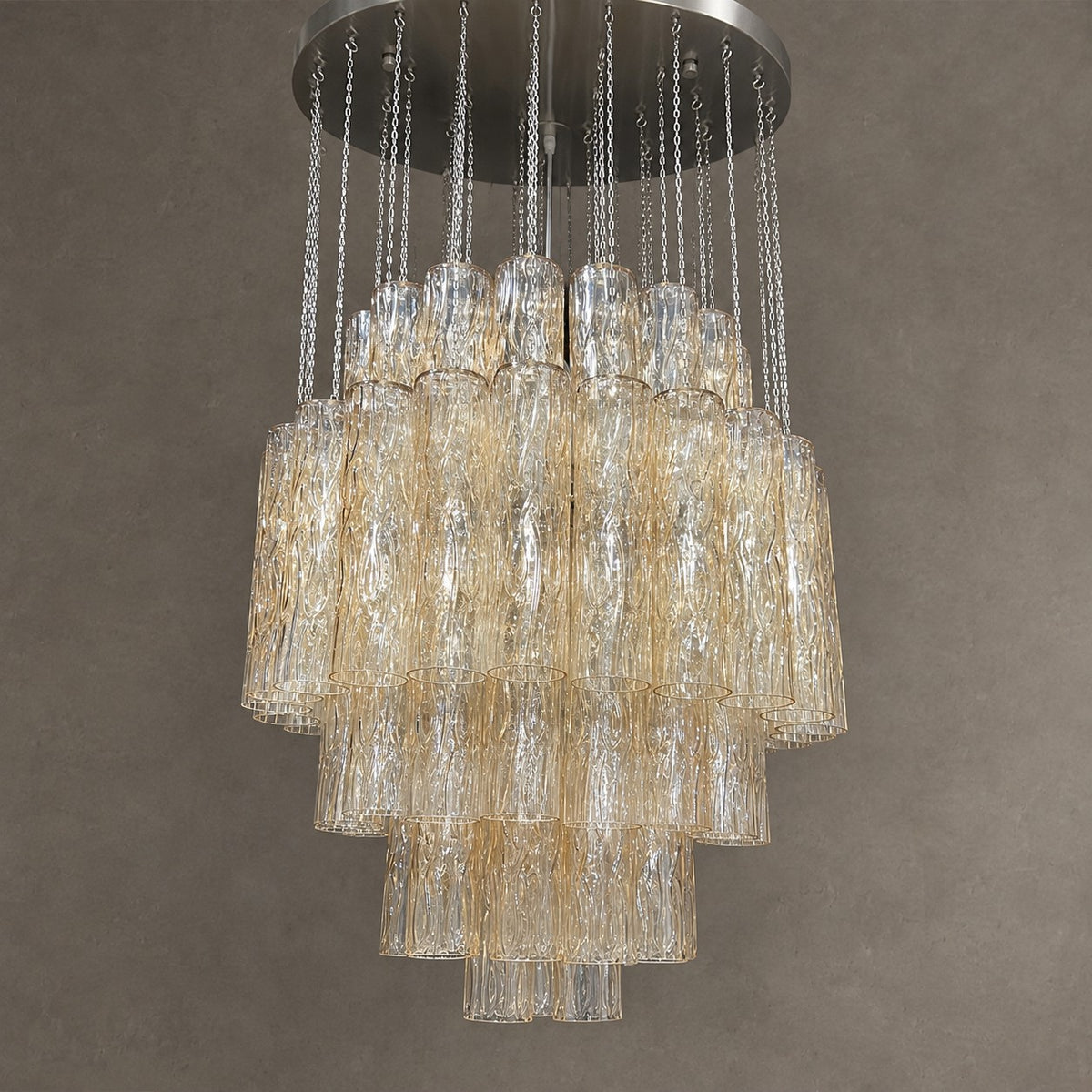 Luxury Floating Glass Tube Chandelier for High Ceiling