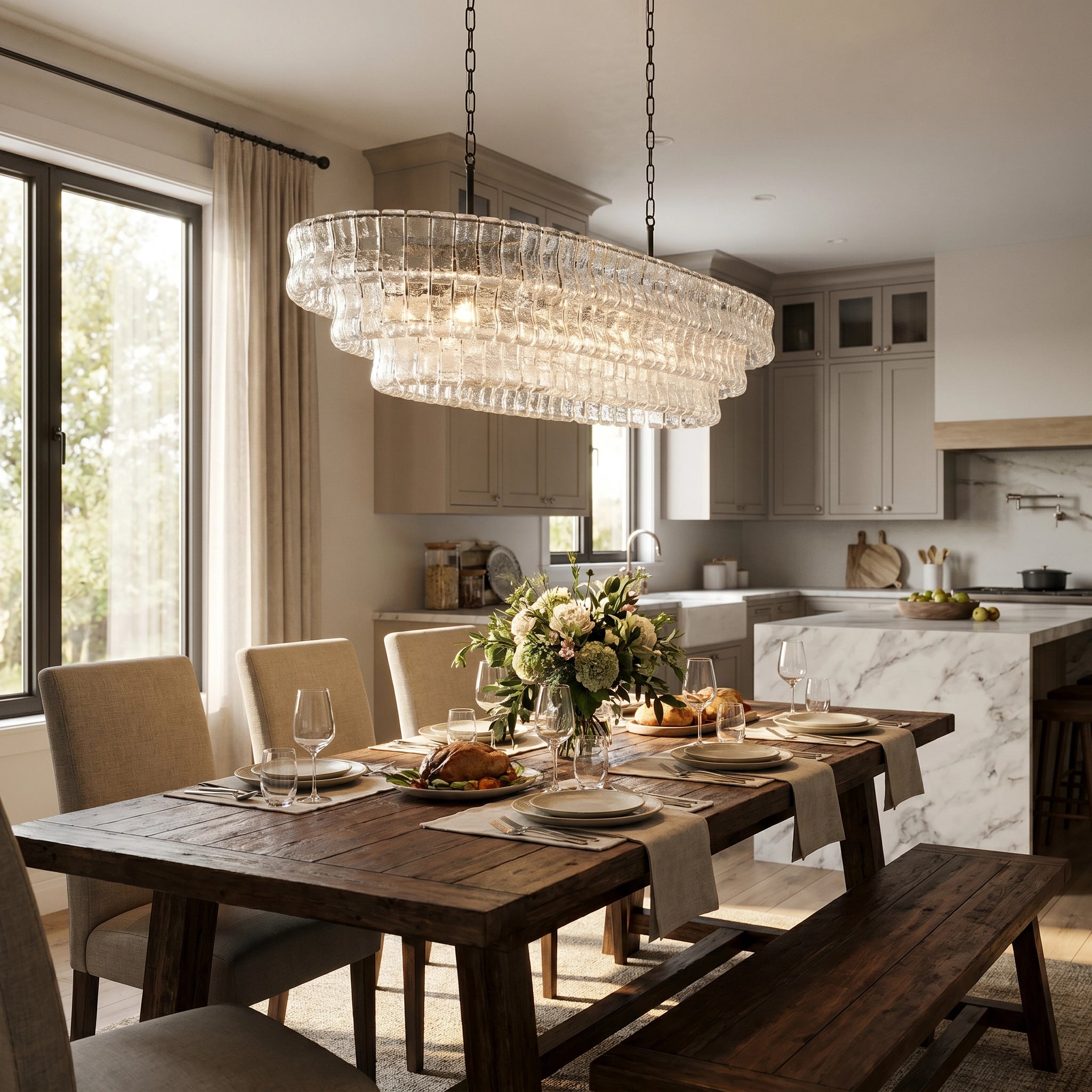 Ghiaccio Oval Chandelier