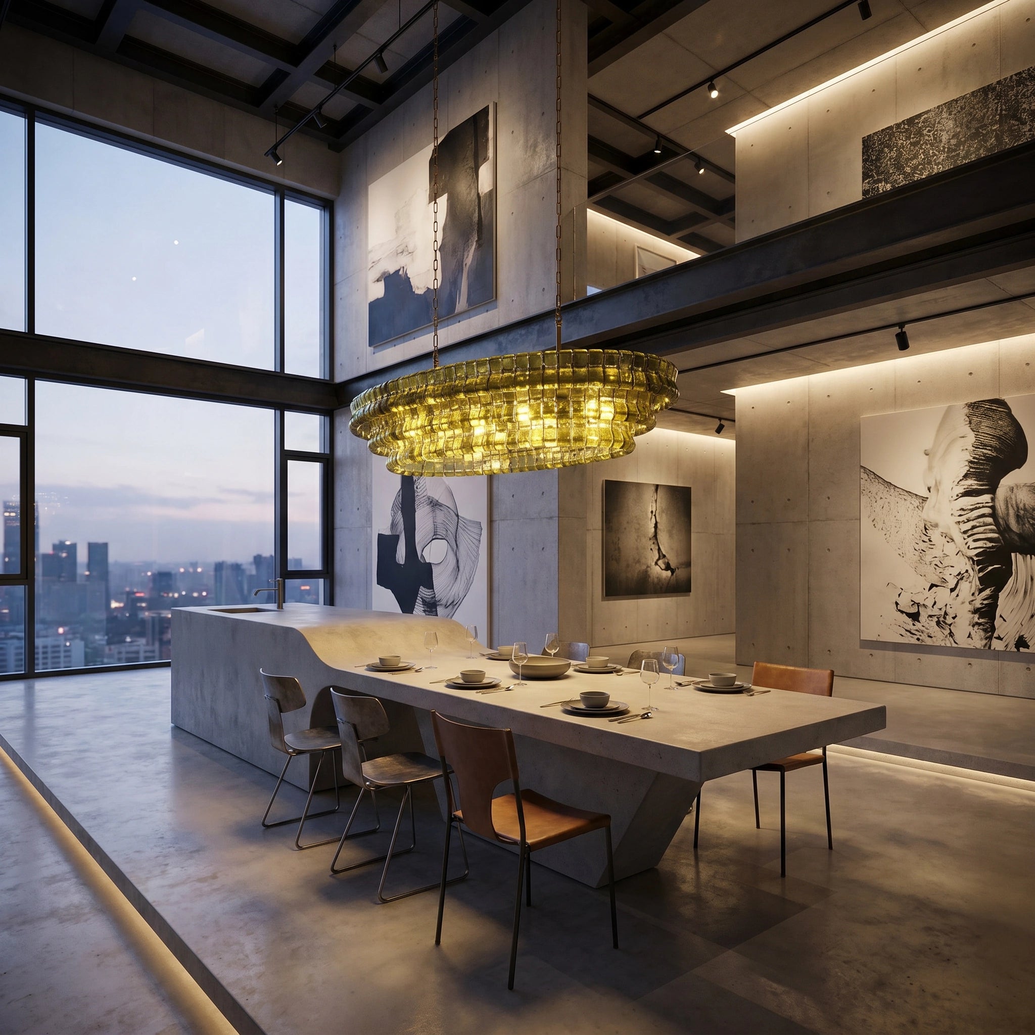 Ghiaccio Oval Chandelier