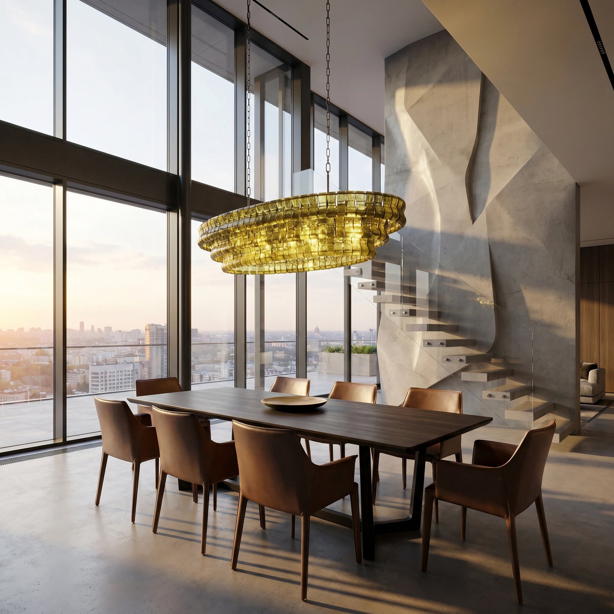 Ghiaccio Oval Chandelier
