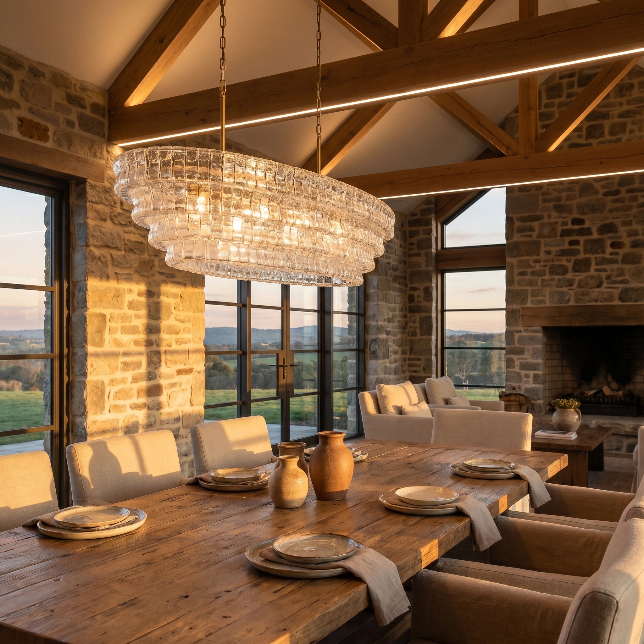 Ghiaccio Oval Chandelier
