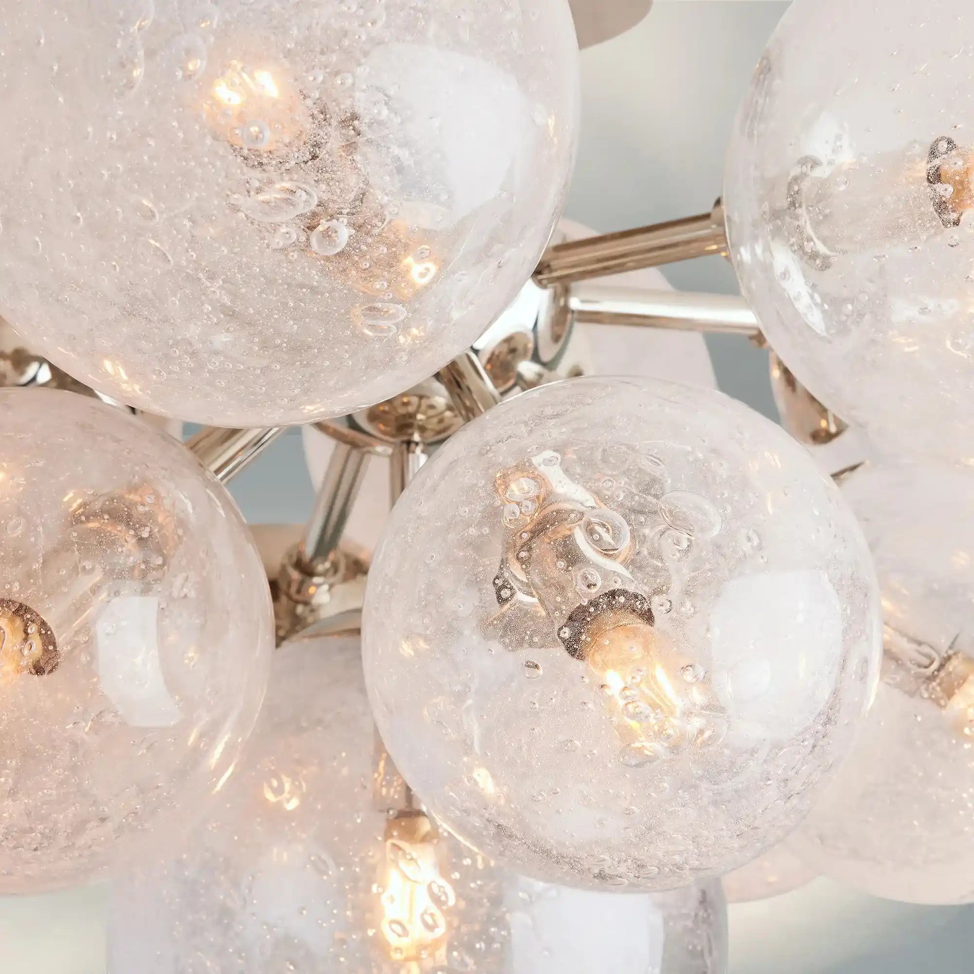 Mandoza Flushmount Hand-Blown Glass Ceiling Light with Brass Finish