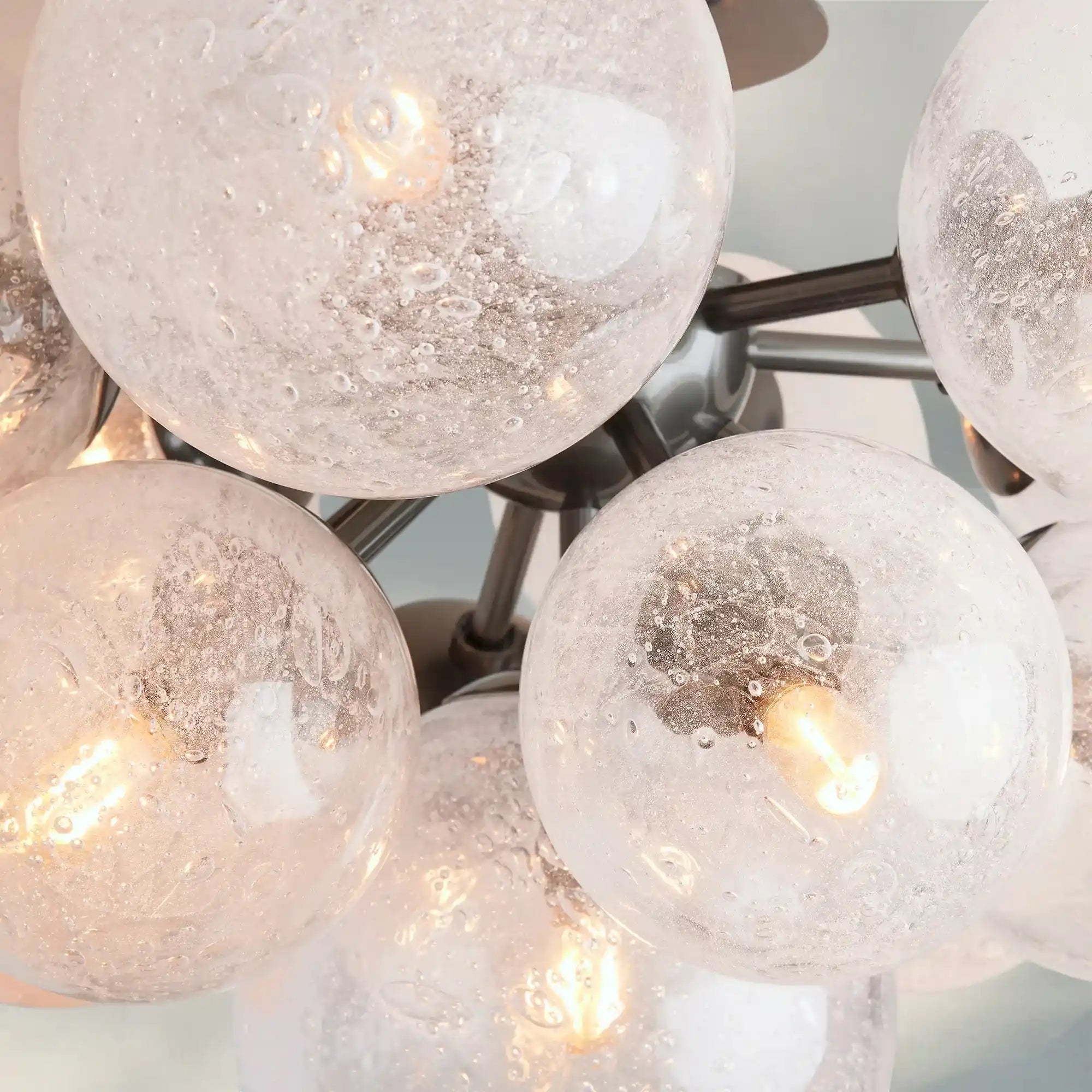 Mandoza Flushmount Hand-Blown Glass Ceiling Light with Brass Finish