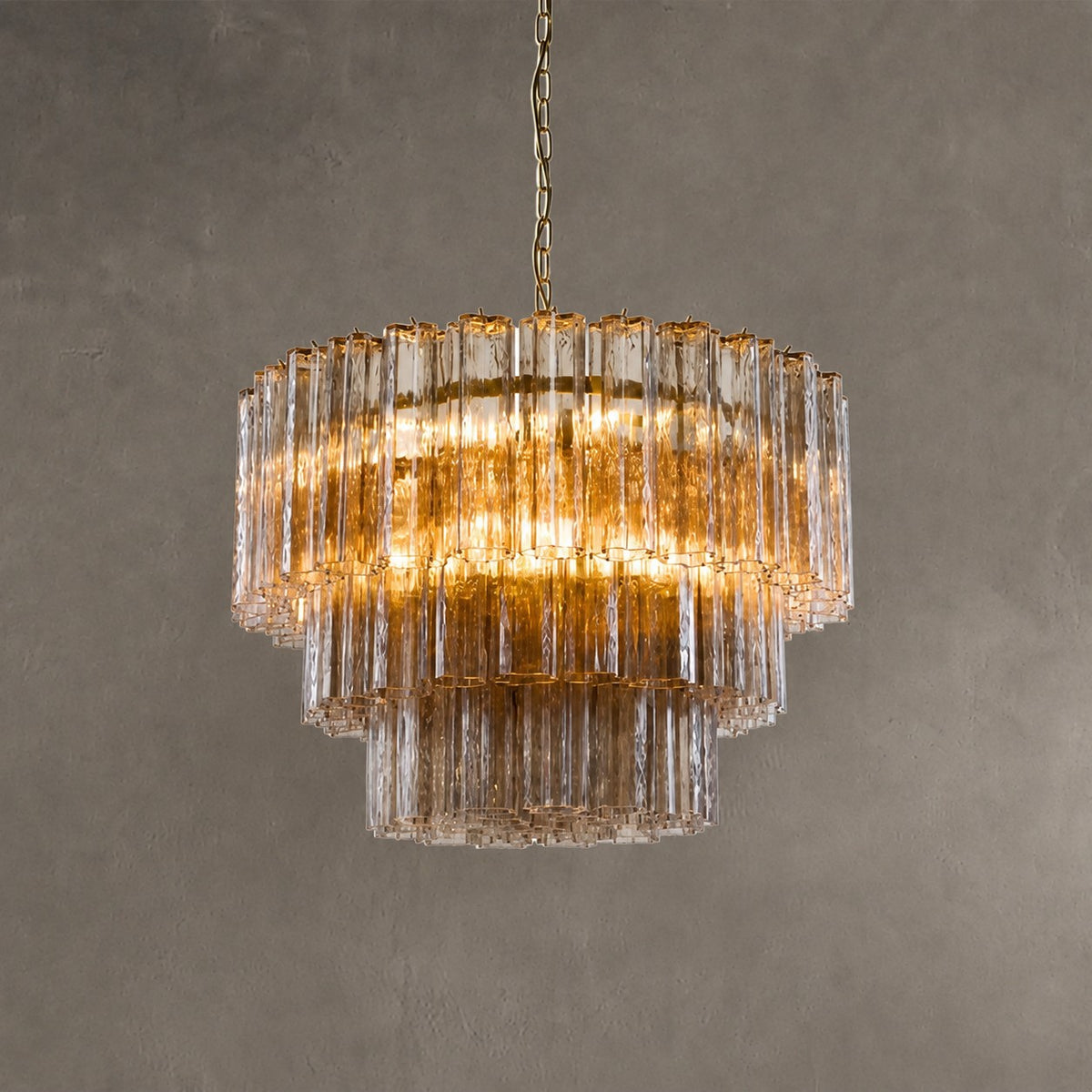 reviso Murano Fluted Glass Chandelier 28″