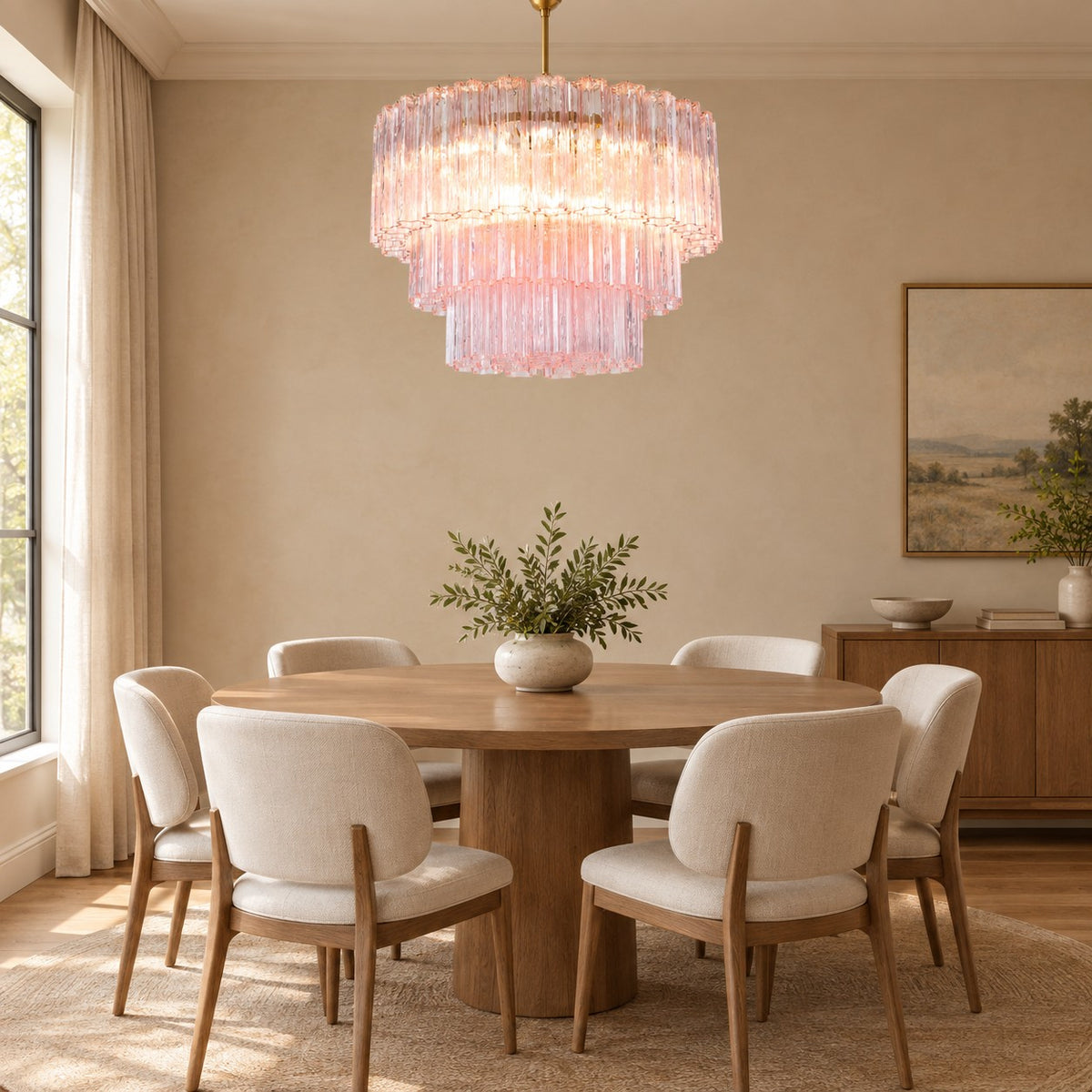 reviso Murano Fluted Glass Chandelier 28″