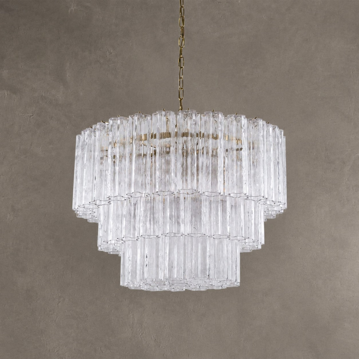 reviso Murano Fluted Glass Chandelier 28″