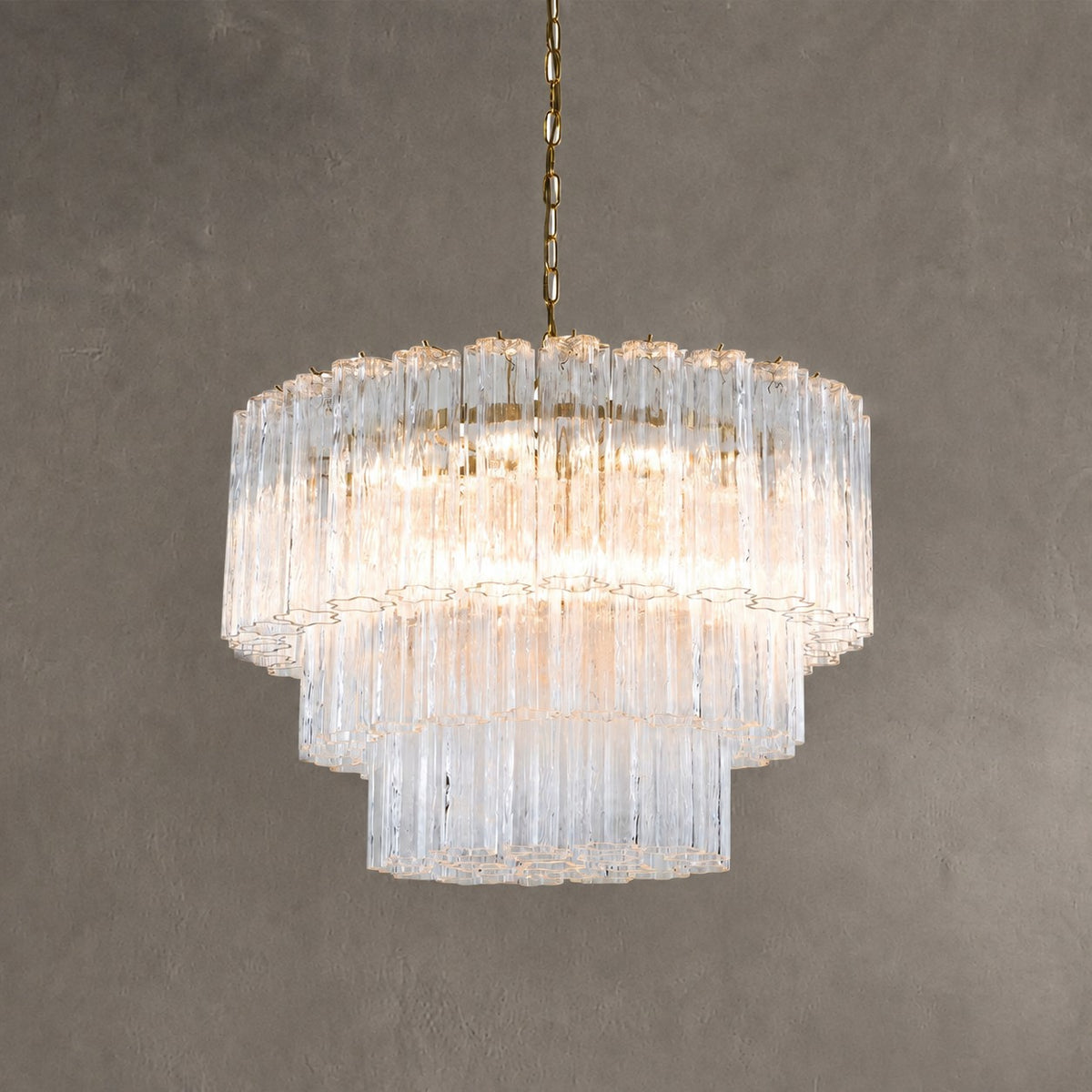 reviso Murano Fluted Glass Chandelier 28″