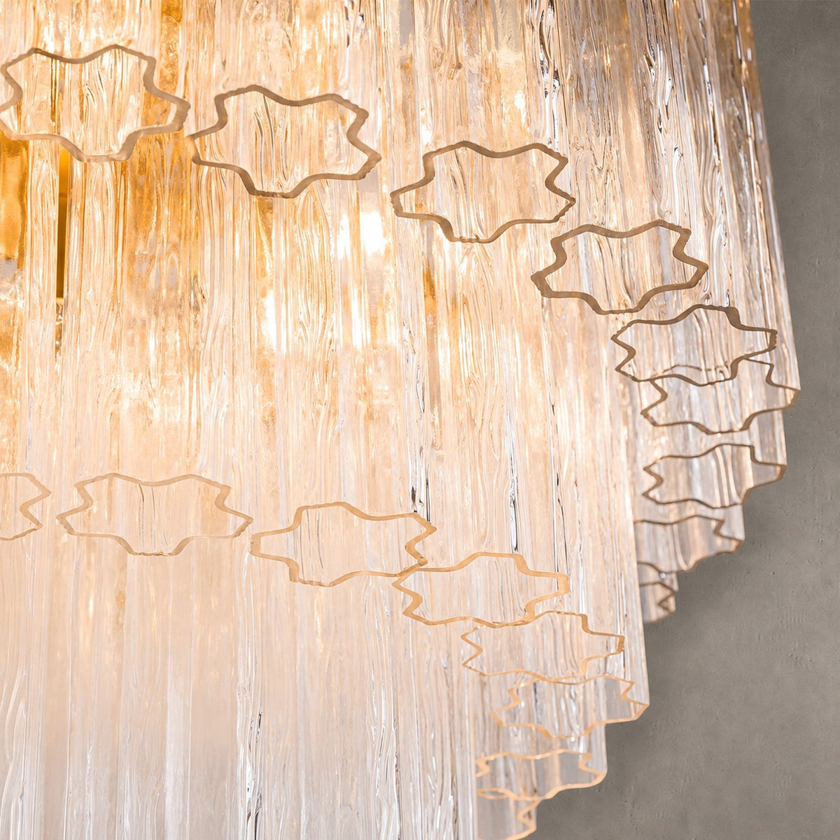 reviso Murano Fluted Glass Chandelier 28″