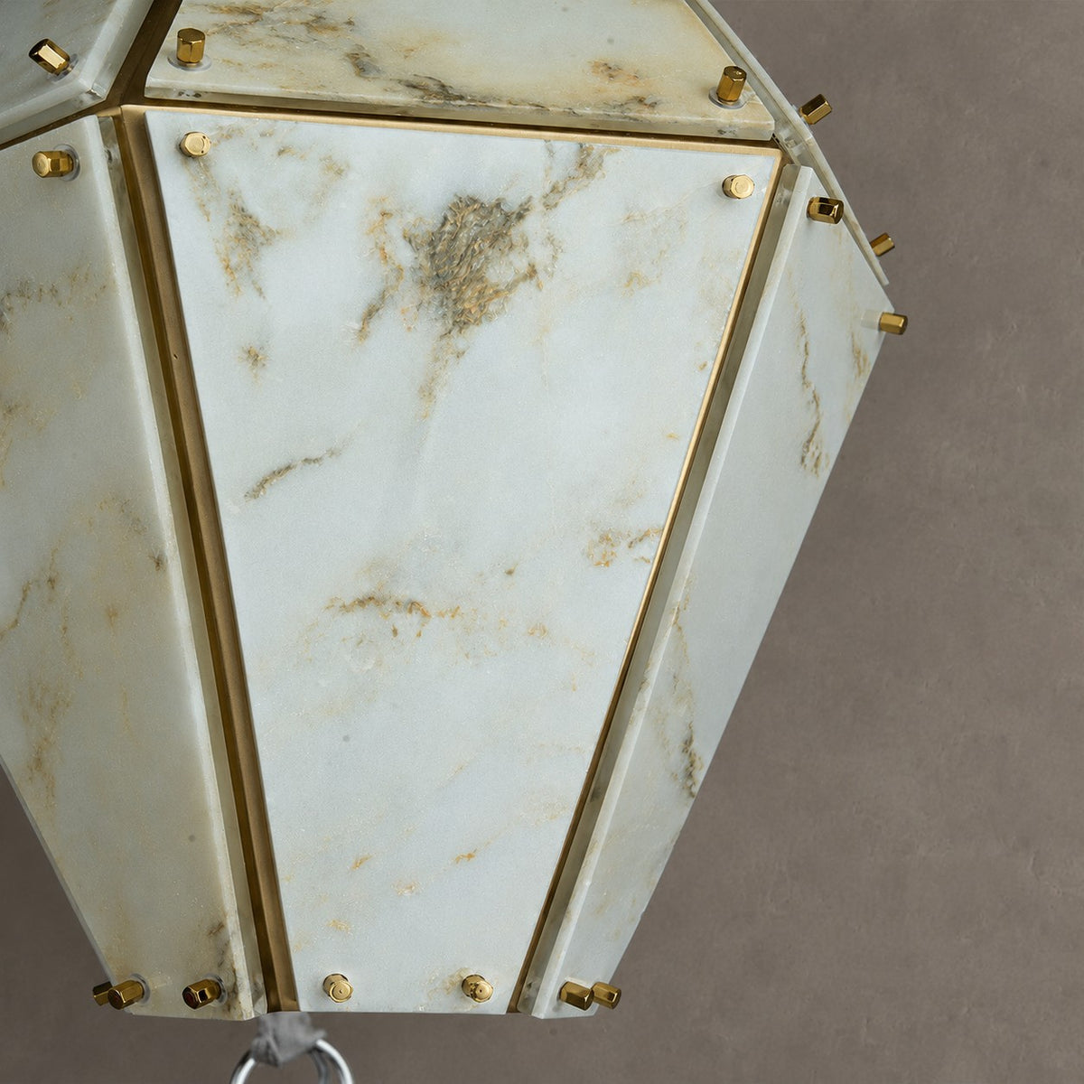 Modern Faceted Green Jade Luxury stone Lantern Chandelier