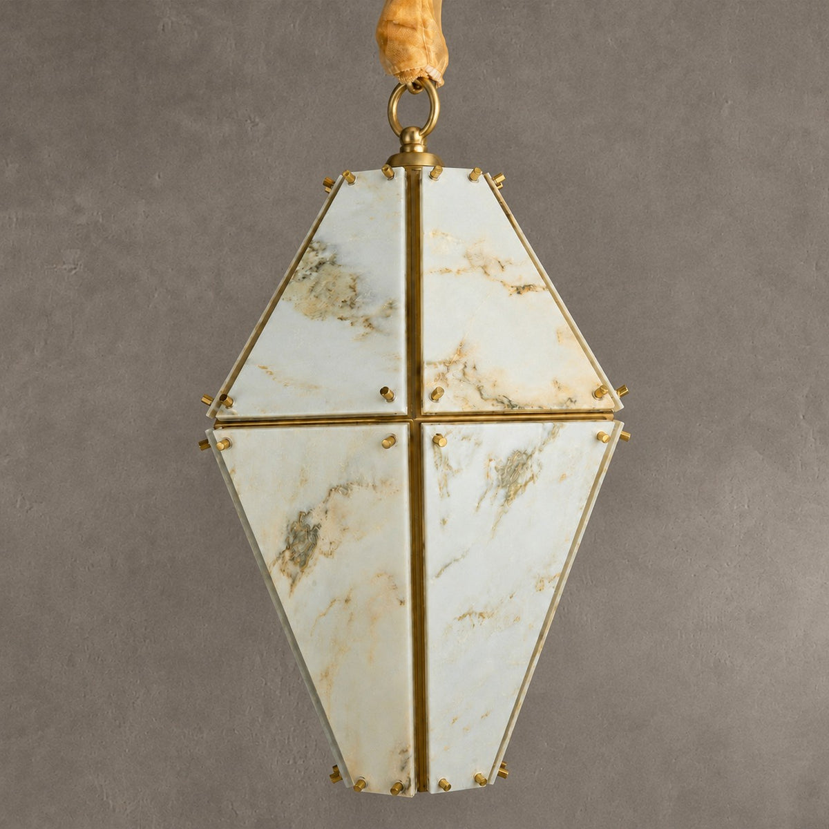 Modern Faceted Green Jade Luxury stone Lantern Chandelier