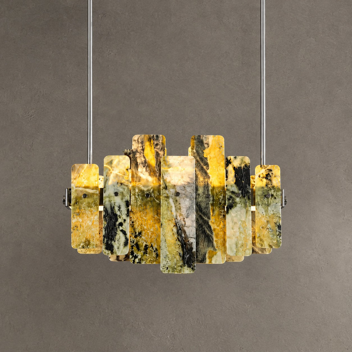 Modern Layered Luxury Stone LED Chandelier