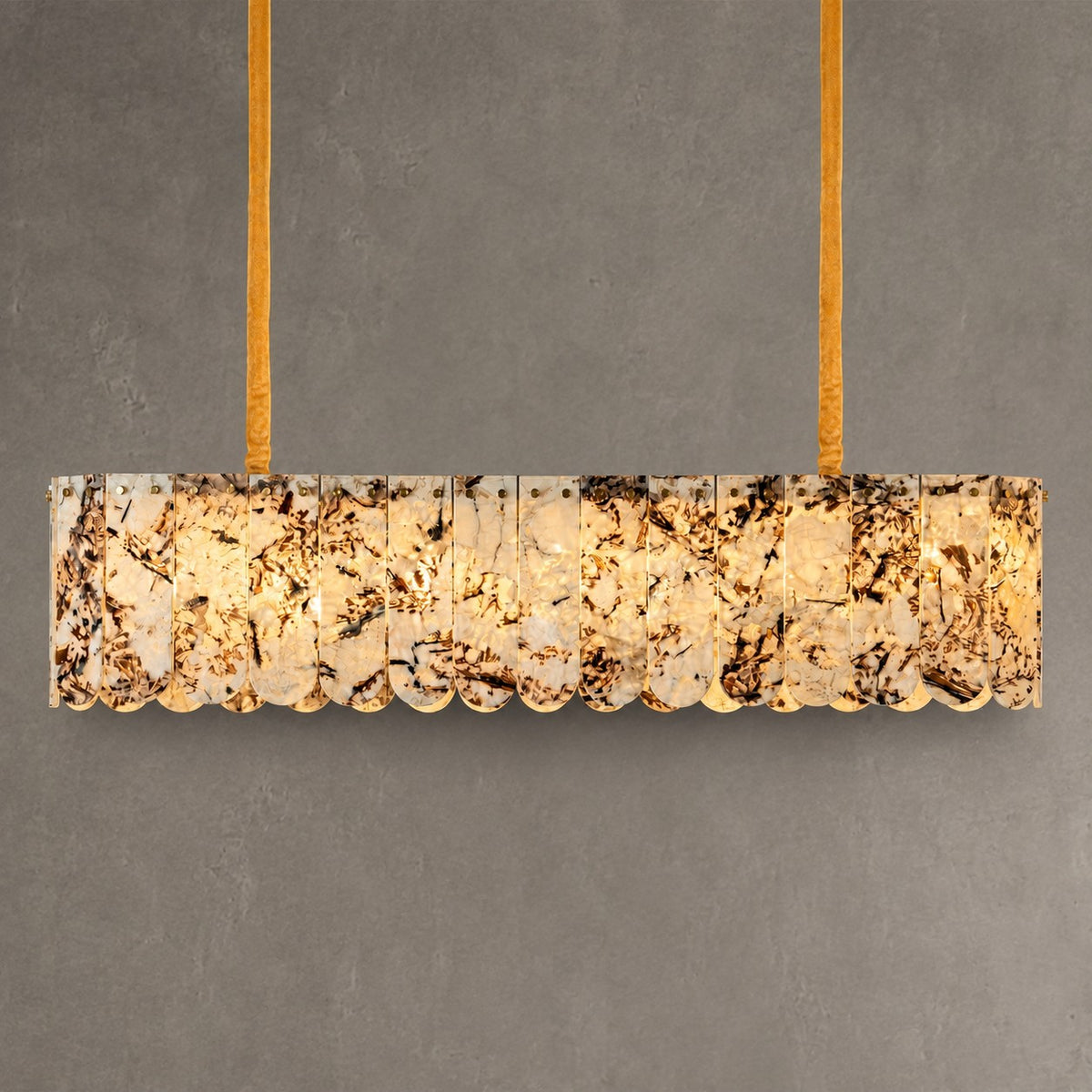 Modern Layered Luxury stone Linear Chandelier