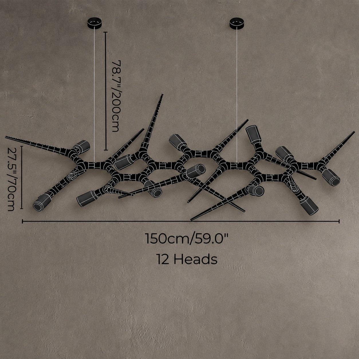 Pendant Light Modern LED Chandelier Adjustable Iron Dimmable 10-45 Bulbs