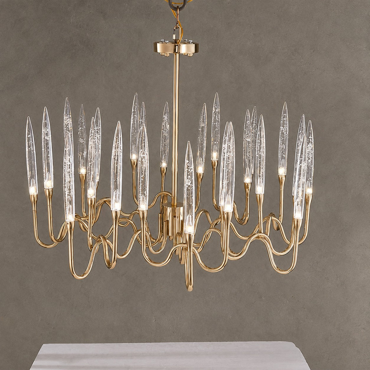 Modern Luxury Brass Glass chandelier