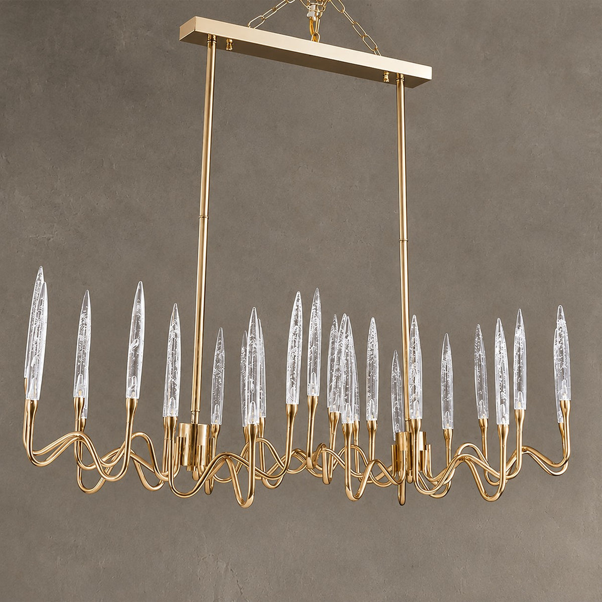 Modern Luxury Brass Glass Chandelier