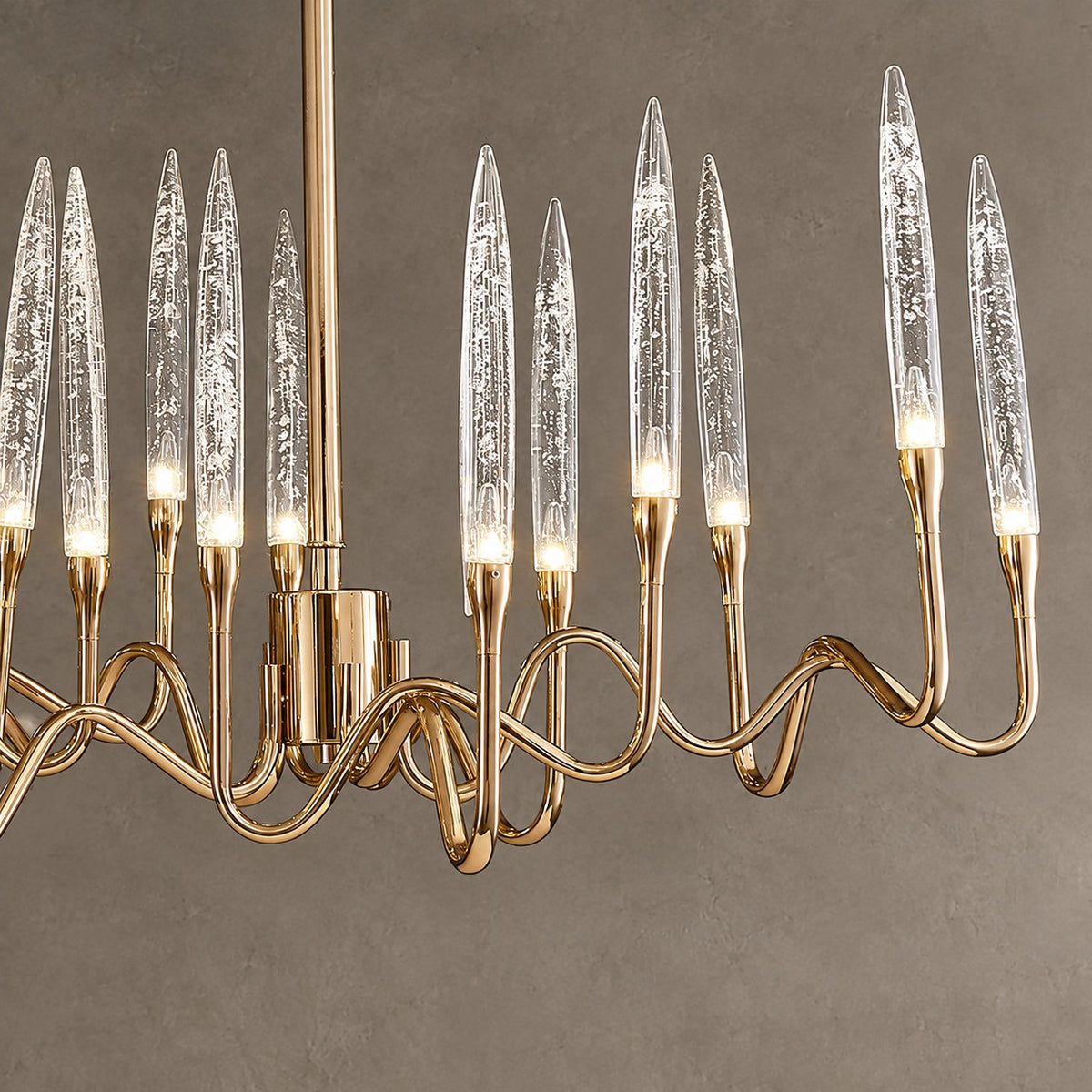 Modern Luxury Brass Glass Chandelier