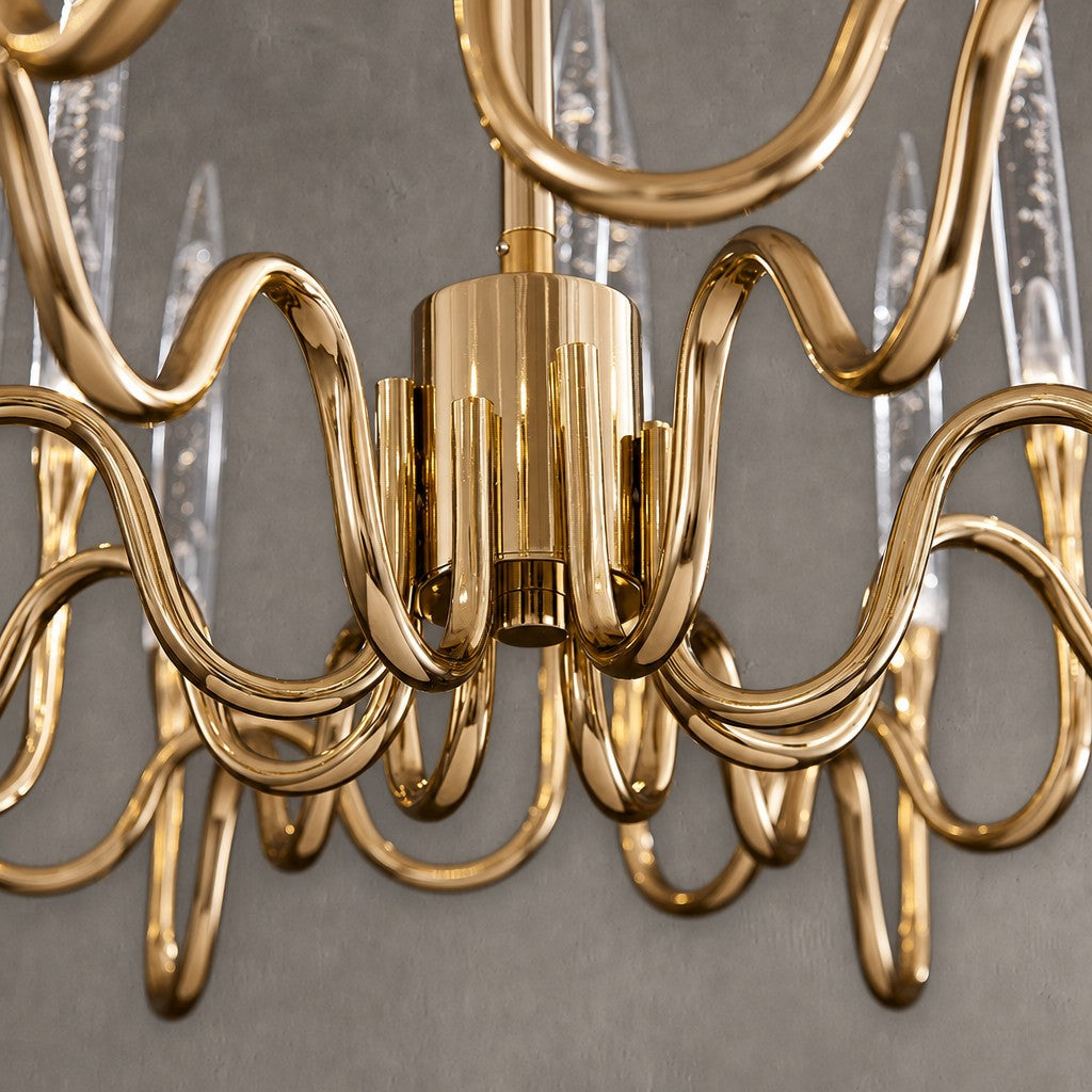 Modern Luxury Brass Glass chandelier