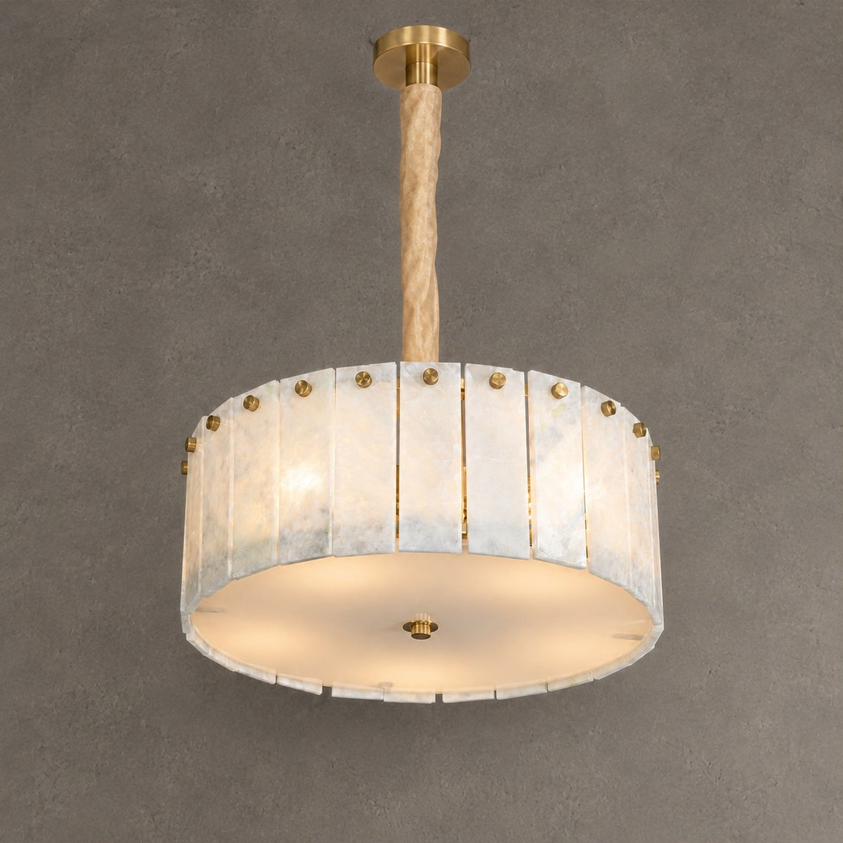 Modern Luxury stone Drum Chandelier
