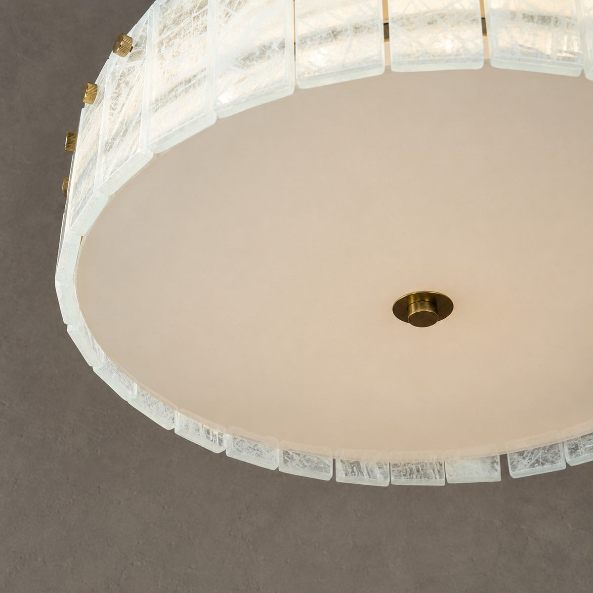 Modern Luxury Stone LED Drum Chandelier