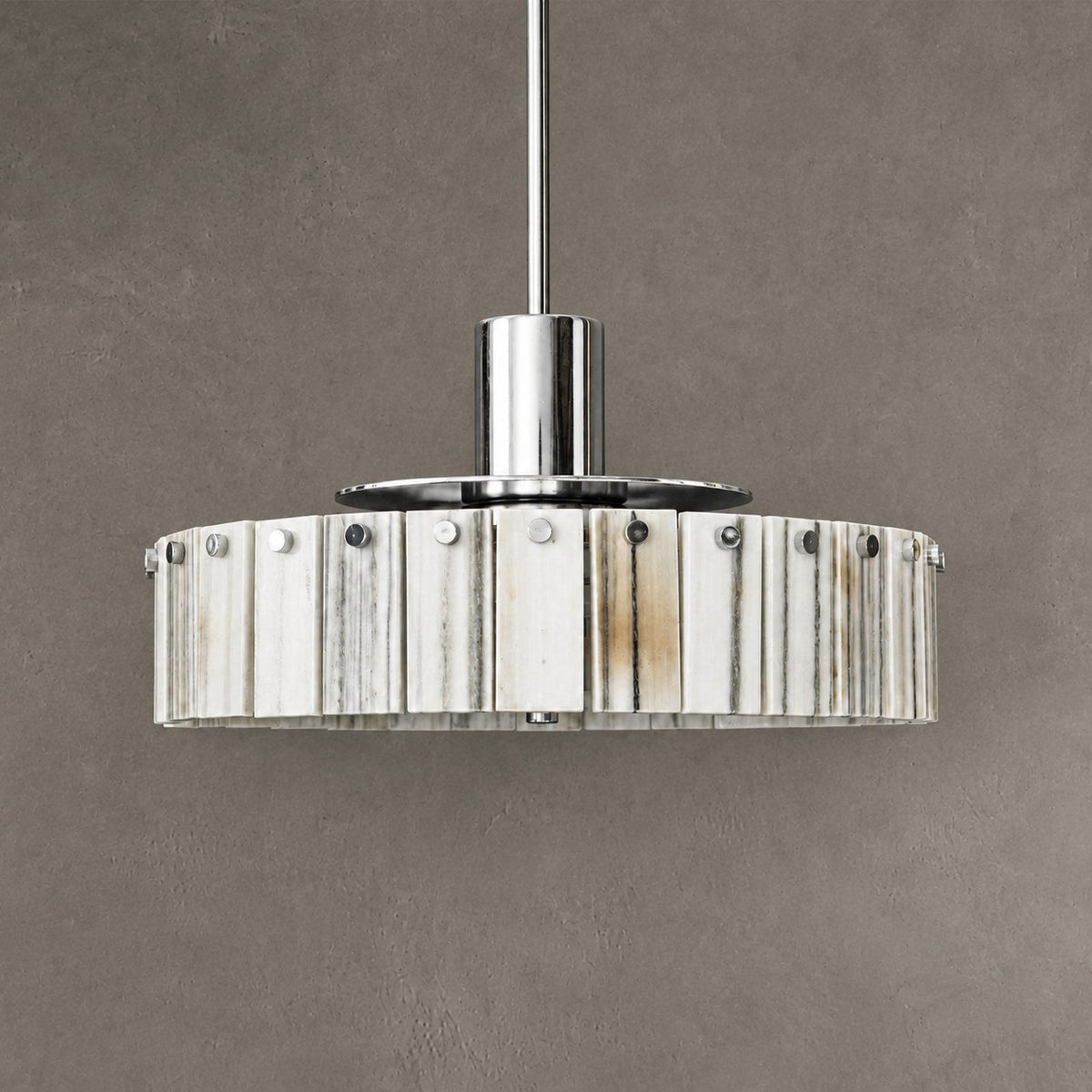 Modern Luxury Stone LED Drum Chandelier