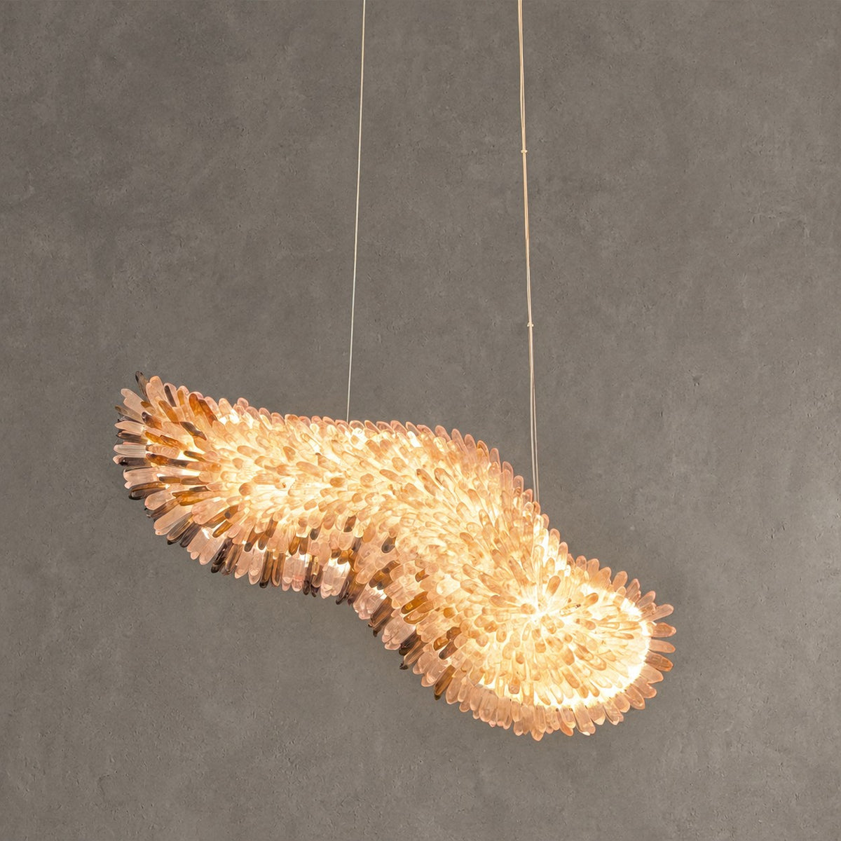 Modern Natural Crystal Wing Chandelier