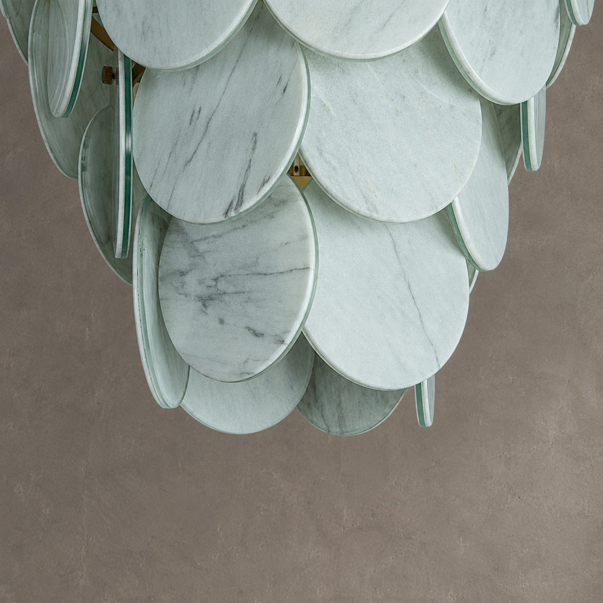 Modern Pearl Mist Gray Luxury stone Petal Chandelier