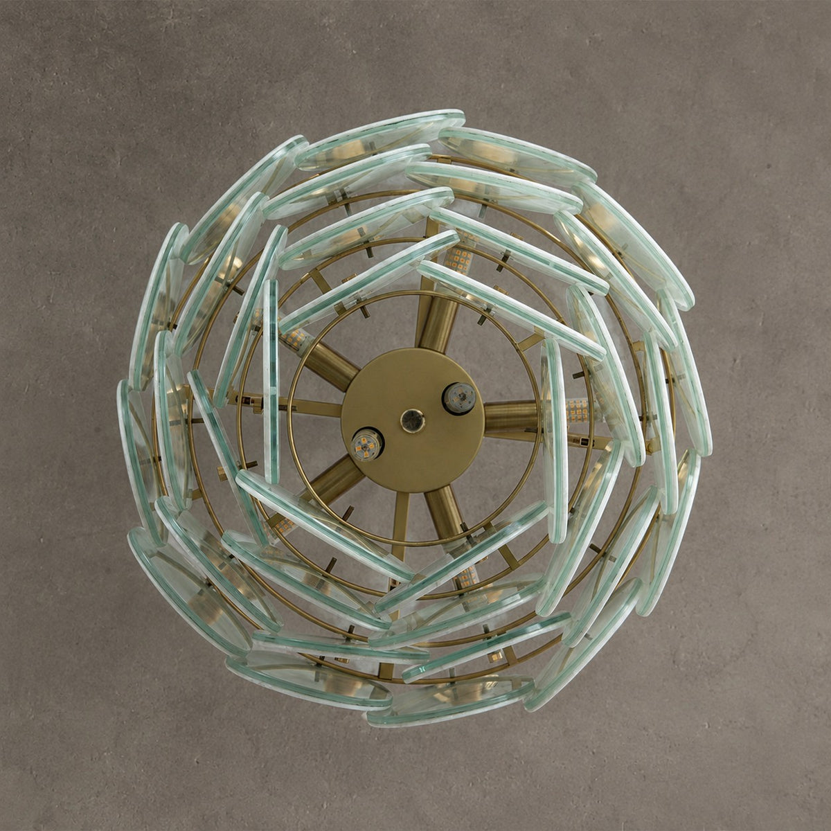 Modern Pearl Mist Gray Luxury stone Petal Chandelier