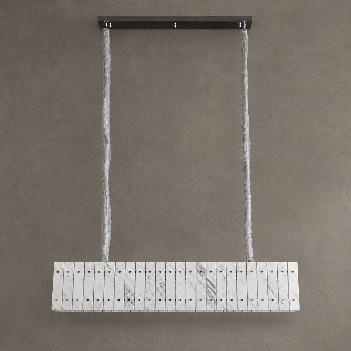 Modern Rectangular Luxury Stone Linear Chandelier