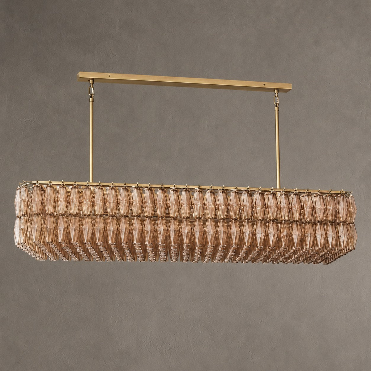 Modern Round/Rectangular/Funnel Smoke Glass Chandelier for Low-ceiling