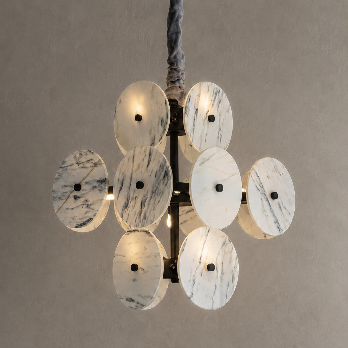 Modern Sculptural Luxury stone Cluster Chandelier
