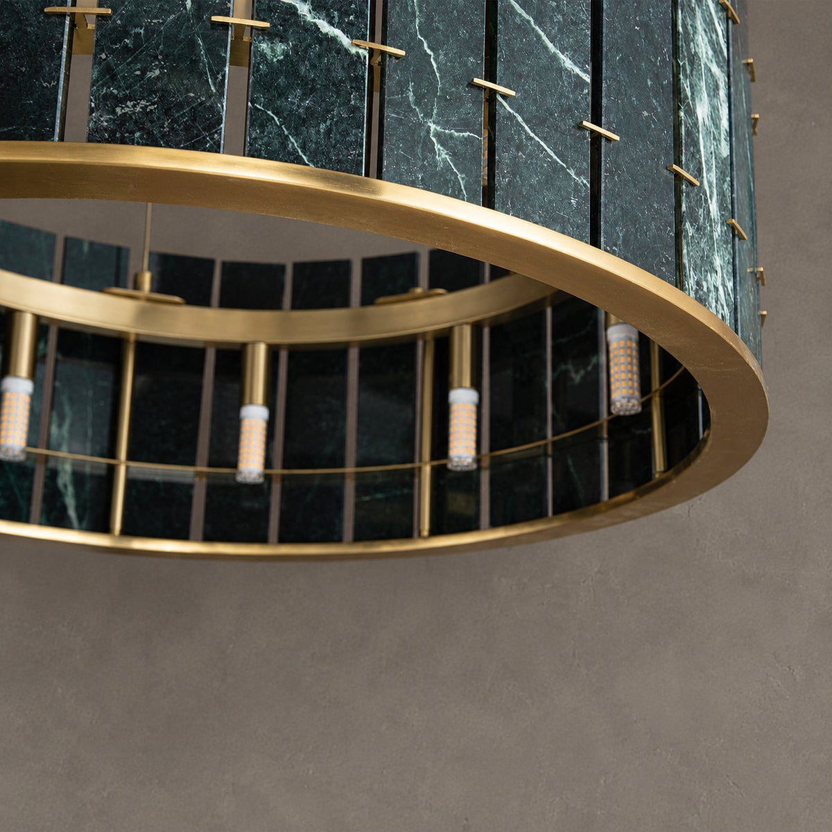 Modern Sculptural Luxury Stone Drum Chandelier
