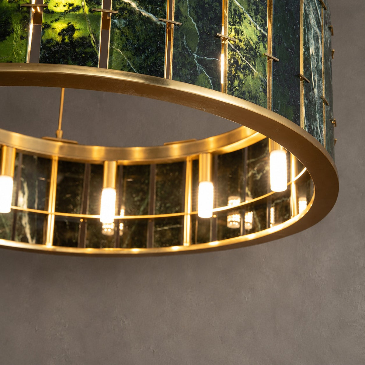 Modern Sculptural Luxury Stone Drum Chandelier