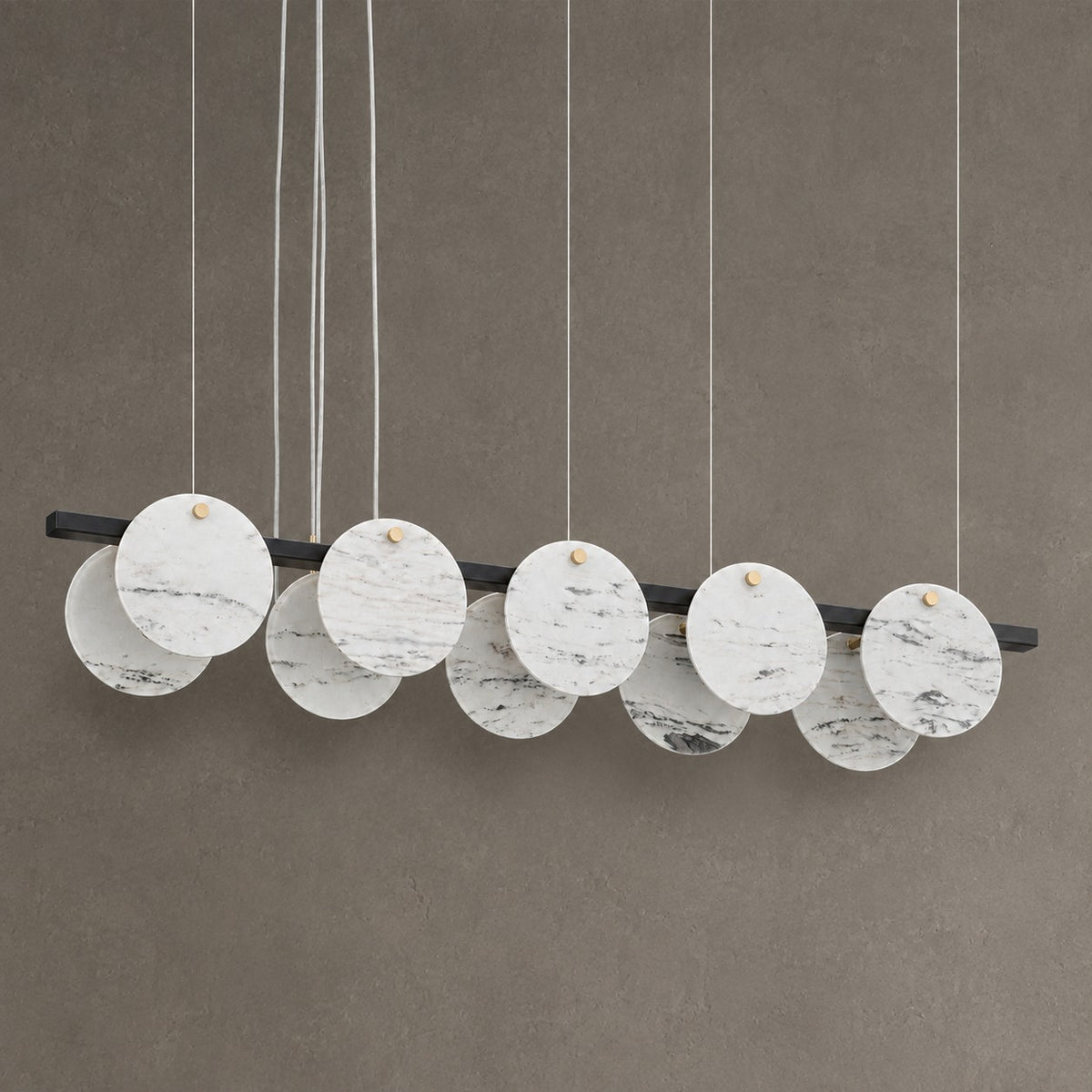 Modern Sculptural Luxury stone Linear Chandelier