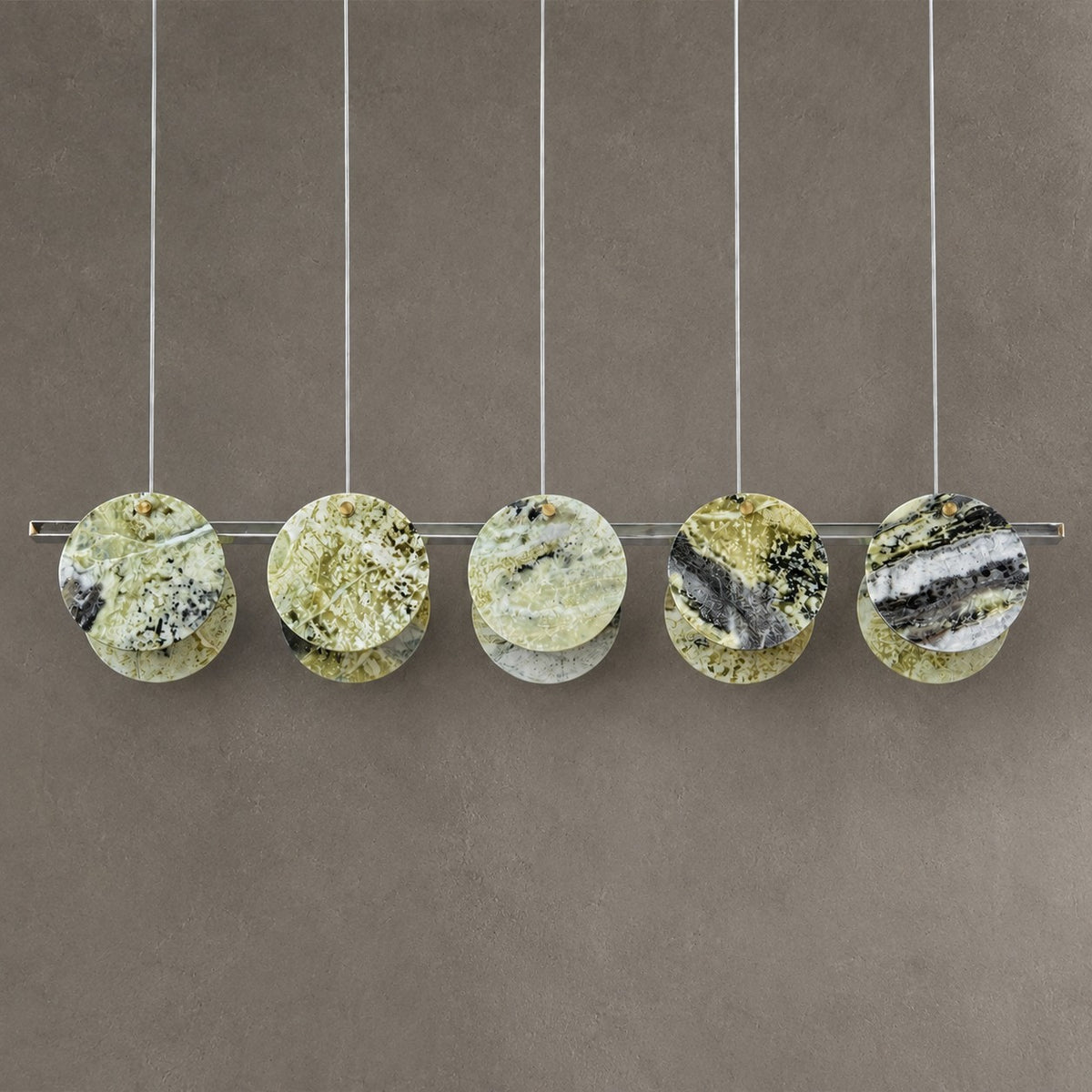 Modern Sculptural Luxury stone Linear Chandelier