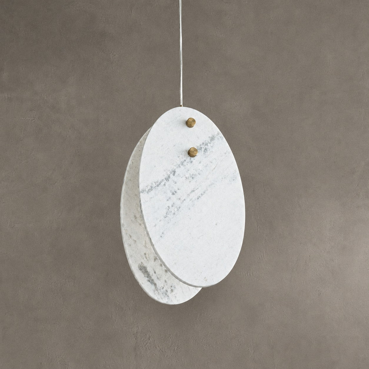 Modern Sculptural Luxury stone Oval Pendant Light Set