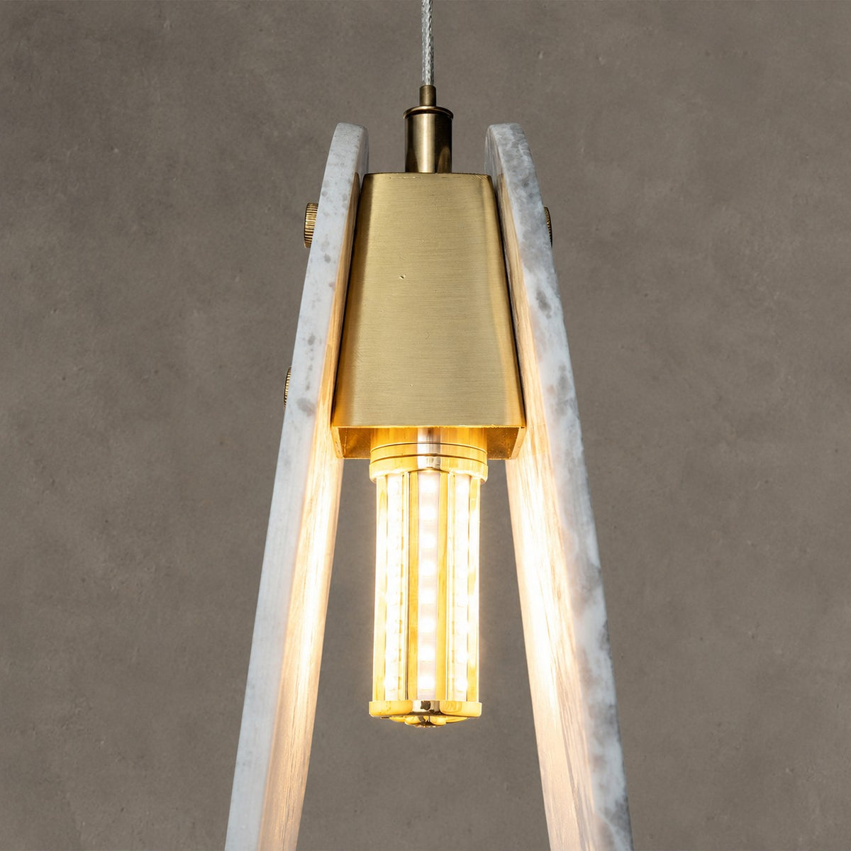 Modern Sculptural Luxury stone Oval Pendant Light Set