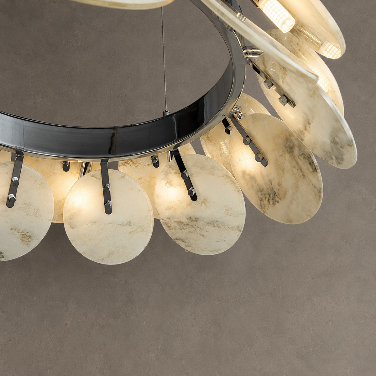 Modern Sculptural Luxury stone Petal Chandelier