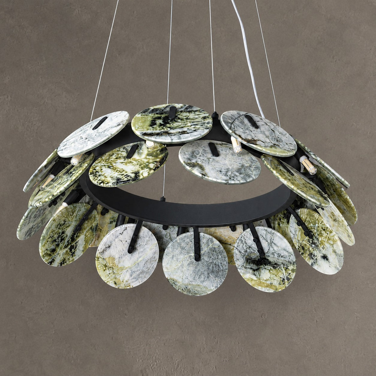 Modern Sculptural Luxury stone Petal Chandelier