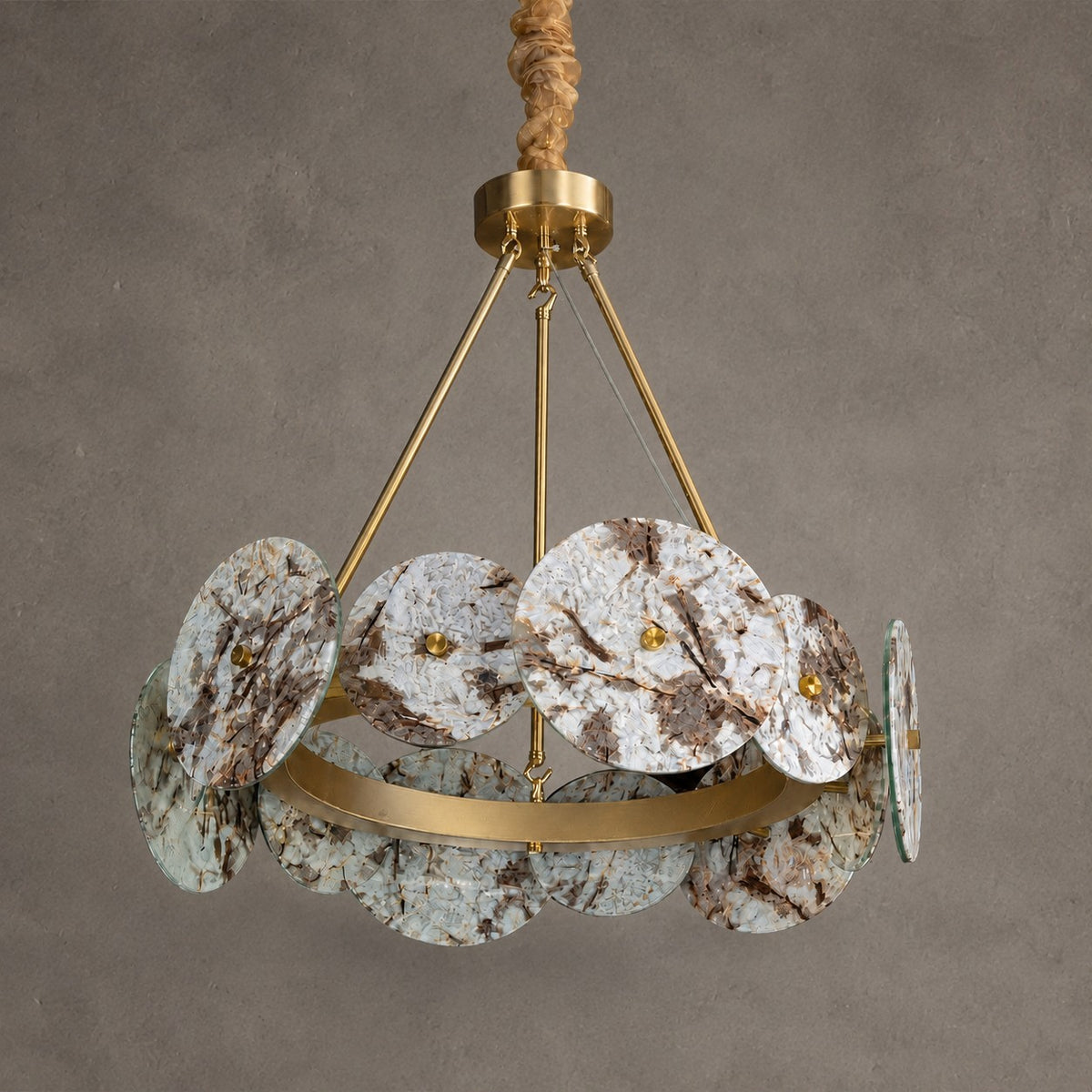 Modern Sculptural Snowcrest White Luxury stone LED Chandelier